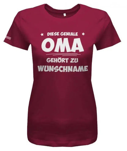 Diese geniale Oma gehört zu Wunschname - Personalisierbar mit deinem Wunschnamen - Damen T Shirt