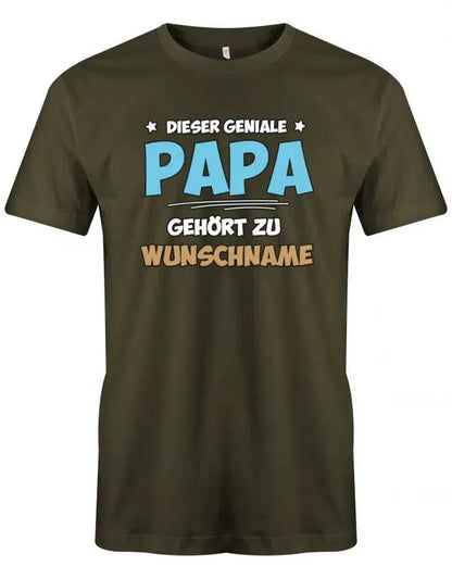 Dieser geniale Papa gehört zu Wunschname - Personalisierbar mit deinem Wunschnamen - Papa Shirt Herren