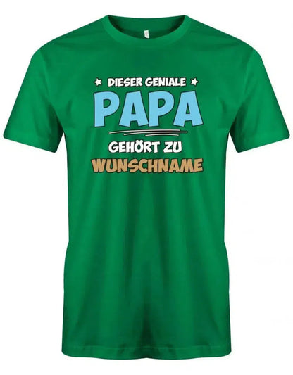 Dieser geniale Papa gehört zu Wunschname - Personalisierbar mit deinem Wunschnamen - Papa Shirt Herren