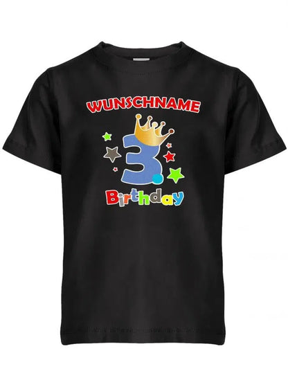 Dritter 3 Birthday mit Wunschname Junge - Kinder T-Shirt