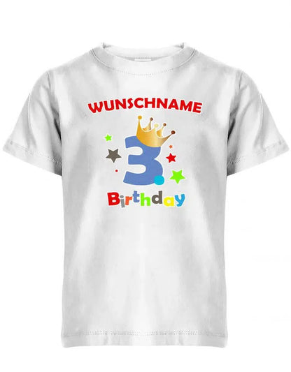 Dritter 3 Birthday mit Wunschname Junge - Kinder T-Shirt