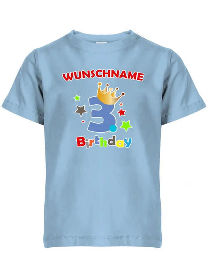 Dritter 3 Birthday mit Wunschname Junge - Kinder T-Shirt