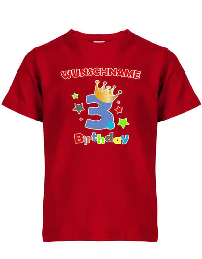 Dritter 3 Birthday mit Wunschname Junge - Kinder T-Shirt
