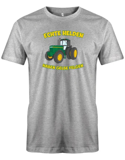 Echte Helden haben gelbe Felgen Landwirt Traktor - Herren T-Shirt