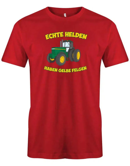 Echte Helden haben gelbe Felgen Landwirt Traktor - Herren T-Shirt