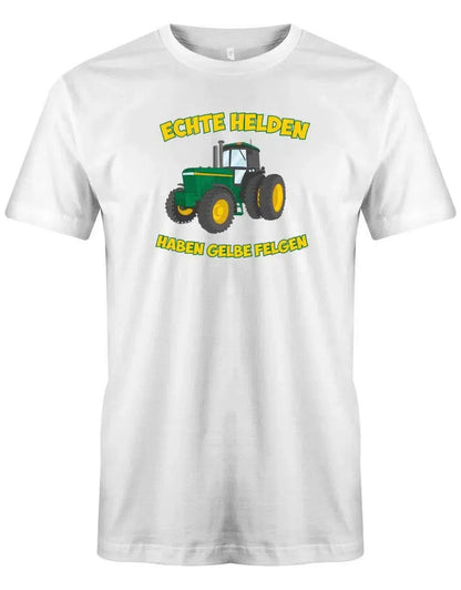 Echte Helden haben gelbe Felgen Landwirt Traktor - Herren T-Shirt