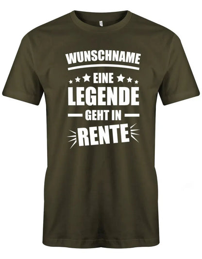 Rentner Shirt mit Spruch und Wunschname – Eine Legende geht in Rente