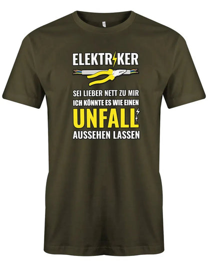 Elektriker Sei lieber nett zu mir ich könnte es wie einen Unfall aussehen lassen - Herren T-Shirt