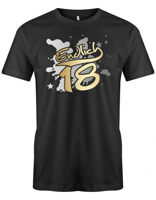 Endlich 18 Splash - 18 Geburtstag Shirt Junge