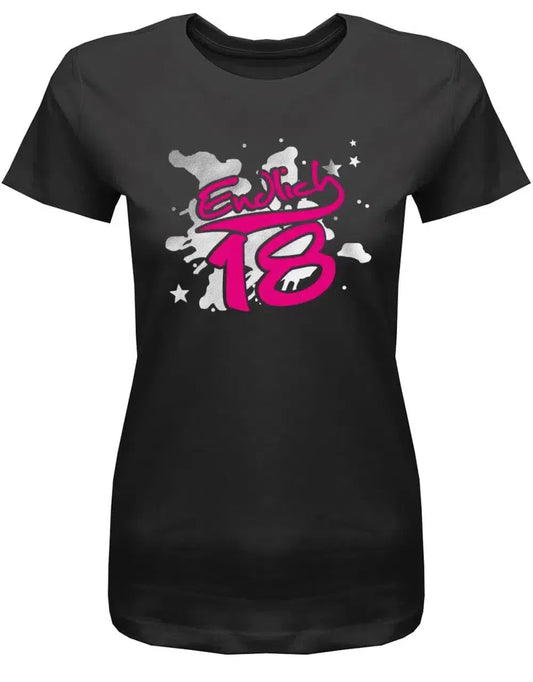 Endlich 18 Splash -18 Geburtstag Shirt Mädchen
