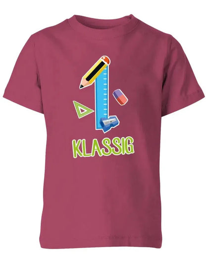 Erst Klassig - Geschenk zur Einschulung 1. Klasse - Schule - Kinder T-Shirt