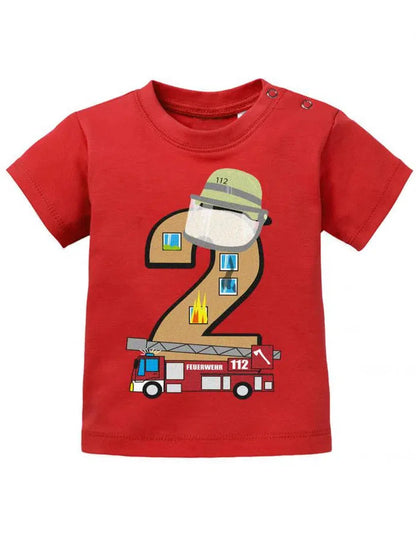 Feuerwehr 2 Geburtstag - Geburtstag Shirt 2 - Baby T-Shirt