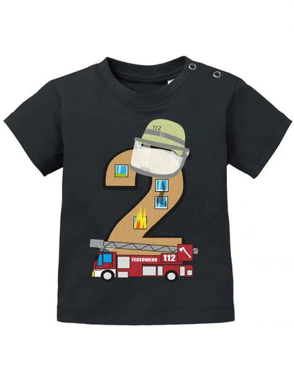Feuerwehr 2 Geburtstag - Geburtstag Shirt 2 - Baby T-Shirt