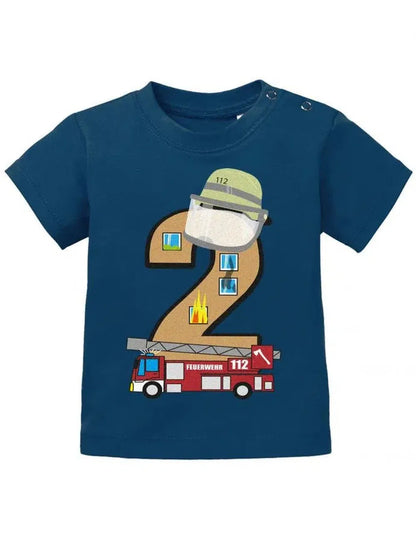 Feuerwehr 2 Geburtstag - Geburtstag Shirt 2 - Baby T-Shirt