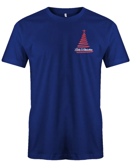 Frohe Weihnachten Tannenbaum Brustmotiv Herren T Shirt