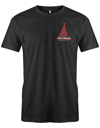 Frohe Weihnachten Tannenbaum Brustmotiv Herren T Shirt