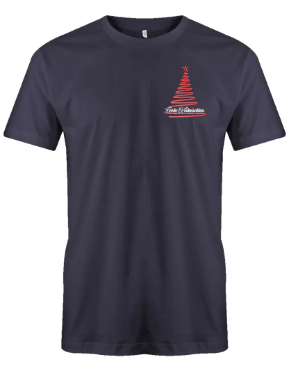 Frohe Weihnachten Tannenbaum Brustmotiv Herren T Shirt