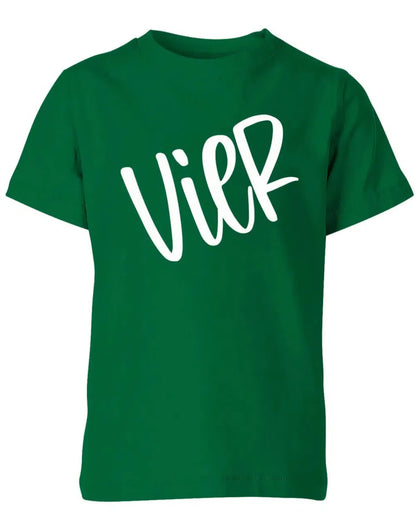 Geburtstags T-Shirt 4 Jahre Junge und Mädchen 4 Schreibschrift Design