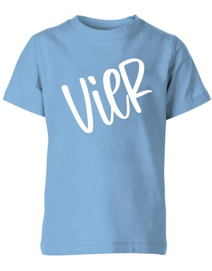 Geburtstags T-Shirt 4 Jahre Junge und Mädchen 4 Schreibschrift Design