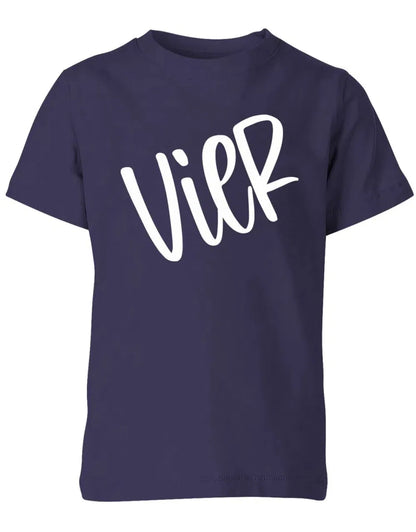 Geburtstags T-Shirt 4 Jahre Junge und Mädchen 4 Schreibschrift Design