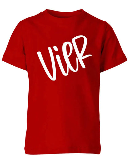 Geburtstags T-Shirt 4 Jahre Junge und Mädchen 4 Schreibschrift Design