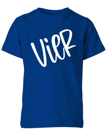 Geburtstags T-Shirt 4 Jahre Junge und Mädchen 4 Schreibschrift Design