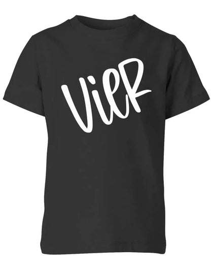 Geburtstags T-Shirt 4 Jahre Junge und Mädchen 4 Schreibschrift Design