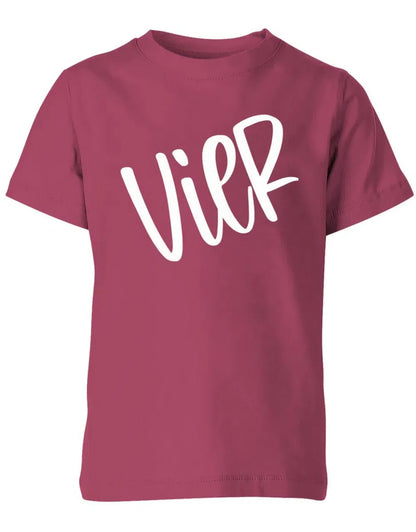 Geburtstags T-Shirt 4 Jahre Junge und Mädchen 4 Schreibschrift Design