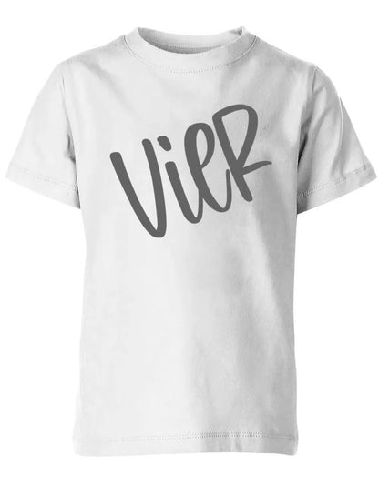Geburtstags T-Shirt 4 Jahre Junge und Mädchen 4 Schreibschrift Design