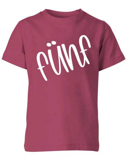 Geburtstags T-Shirt 5 Jahre Junge und Mädchen 5 Schreibschrift Design