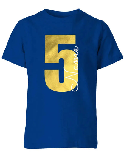 Geburtstags T-Shirt 5 Jahre Junge und Mädchen Goldene 5 mit Namen