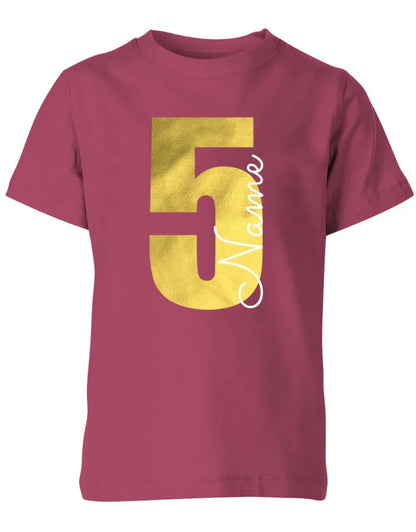 Geburtstags T-Shirt 5 Jahre Junge und Mädchen Goldene 5 mit Namen