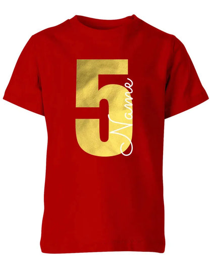 Geburtstags T-Shirt 5 Jahre Junge und Mädchen Goldene 5 mit Namen