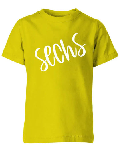 Geburtstags T-Shirt 6 Jahre Junge und Mädchen 6 Schreibschrift Design