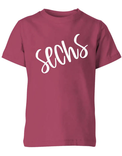 Geburtstags T-Shirt 6 Jahre Junge und Mädchen 6 Schreibschrift Design