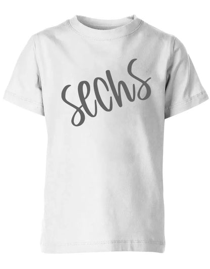 Geburtstags T-Shirt 6 Jahre Junge und Mädchen 6 Schreibschrift Design