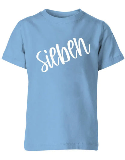 Geburtstags T-Shirt 7 Jahre Junge und Mädchen 7 Schreibschrift Design