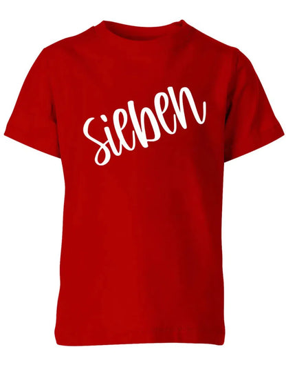 Geburtstags T-Shirt 7 Jahre Junge und Mädchen 7 Schreibschrift Design