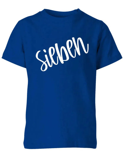Geburtstags T-Shirt 7 Jahre Junge und Mädchen 7 Schreibschrift Design