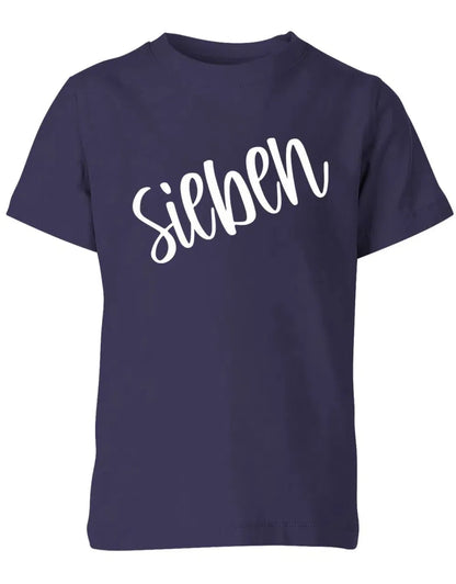 Geburtstags T-Shirt 7 Jahre Junge und Mädchen 7 Schreibschrift Design