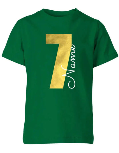 Geburtstags T-Shirt 7 Jahre Junge und Mädchen Goldene 7 mit Namen