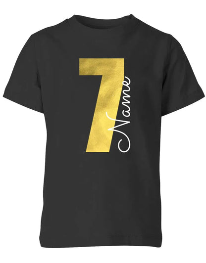Geburtstags T-Shirt 7 Jahre Junge und Mädchen Goldene 7 mit Namen