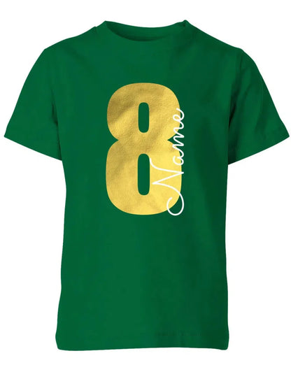 Geburtstags T Shirt 8 Jahre Junge und Mädchen Goldene 8 mit Namen
