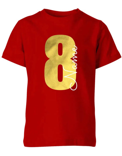 Geburtstags T Shirt 8 Jahre Junge und Mädchen Goldene 8 mit Namen