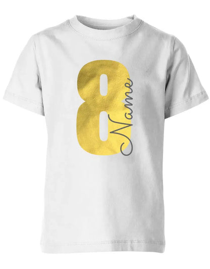 Geburtstags T Shirt 8 Jahre Junge und Mädchen Goldene 8 mit Namen