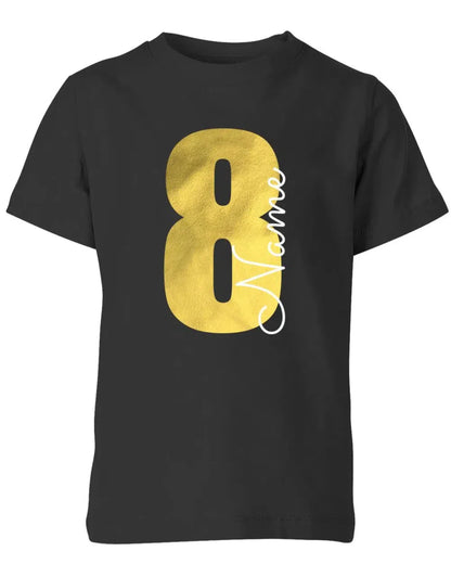 Geburtstags T Shirt 8 Jahre Junge und Mädchen Goldene 8 mit Namen