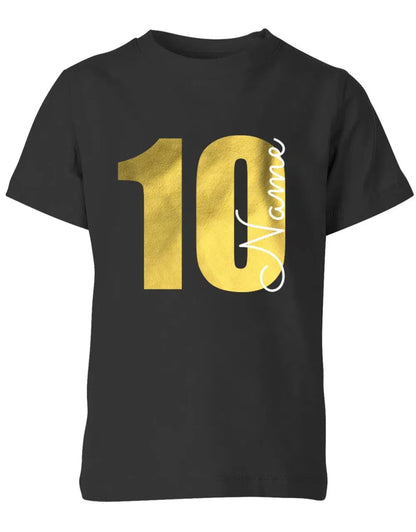 Geburtstagsshirt 10 Jahre Junge und Mädchen Goldene 10 mit Namen