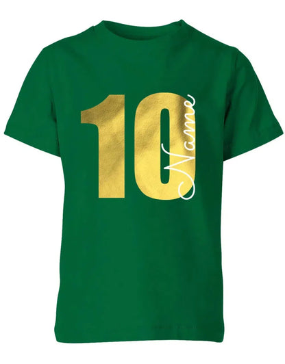 Geburtstagsshirt 10 Jahre Junge und Mädchen Goldene 10 mit Namen
