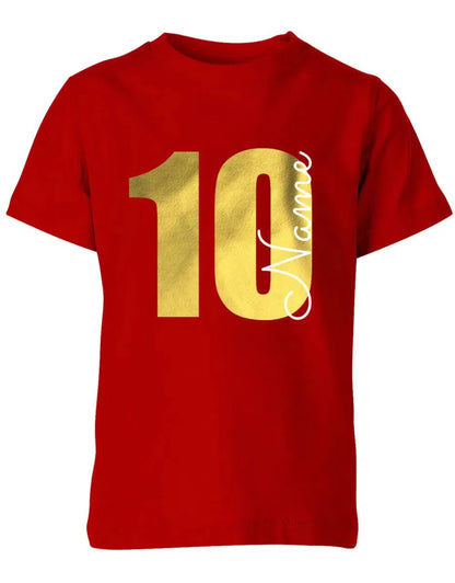 Geburtstagsshirt 10 Jahre Junge und Mädchen Goldene 10 mit Namen