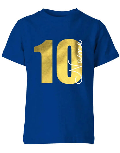 Geburtstagsshirt 10 Jahre Junge und Mädchen Goldene 10 mit Namen